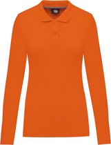 Polo femme manches longues WK. Designed To Work WK277 - Orange - M