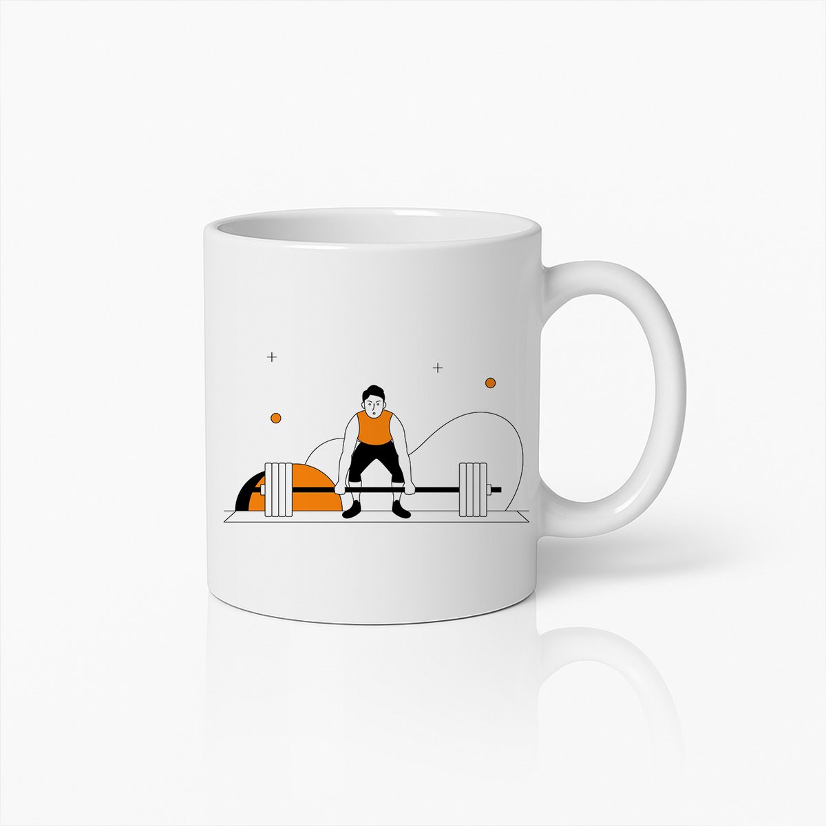 Krachttraining Motivatie Beker – Koffiemok voor Sportliefhebbers met Powerlifting Design – 330ml Keramisch Fitness Cadeau