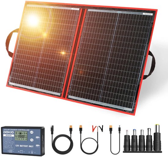 Opvouwbaar zonnepaneel 100W – met 12V controller kit