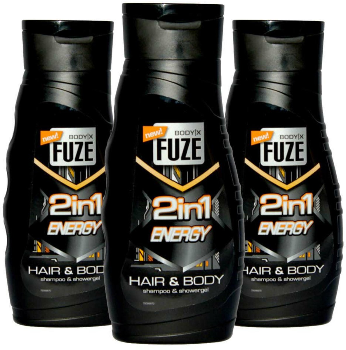 Body-X Fuze Douchegel Hair & Body Energy - 3 x 300 ml - Voordeelverpakking