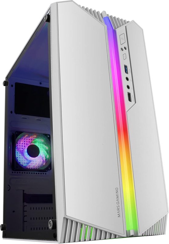Tacens NOVAX, Case PC Micro-ATX Ultra-compatto, Design Completo in Metallo, 1x Ventola Posteriore 80mm, Case Mini-Tower con Grande Capacità Interna, Bianco