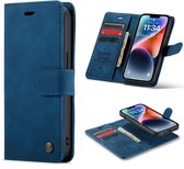 Casemania Hoesje Geschikt voor Apple iPhone 12 & 12 Pro - Navy Blue - 2 in 1 Magnetic Book Case