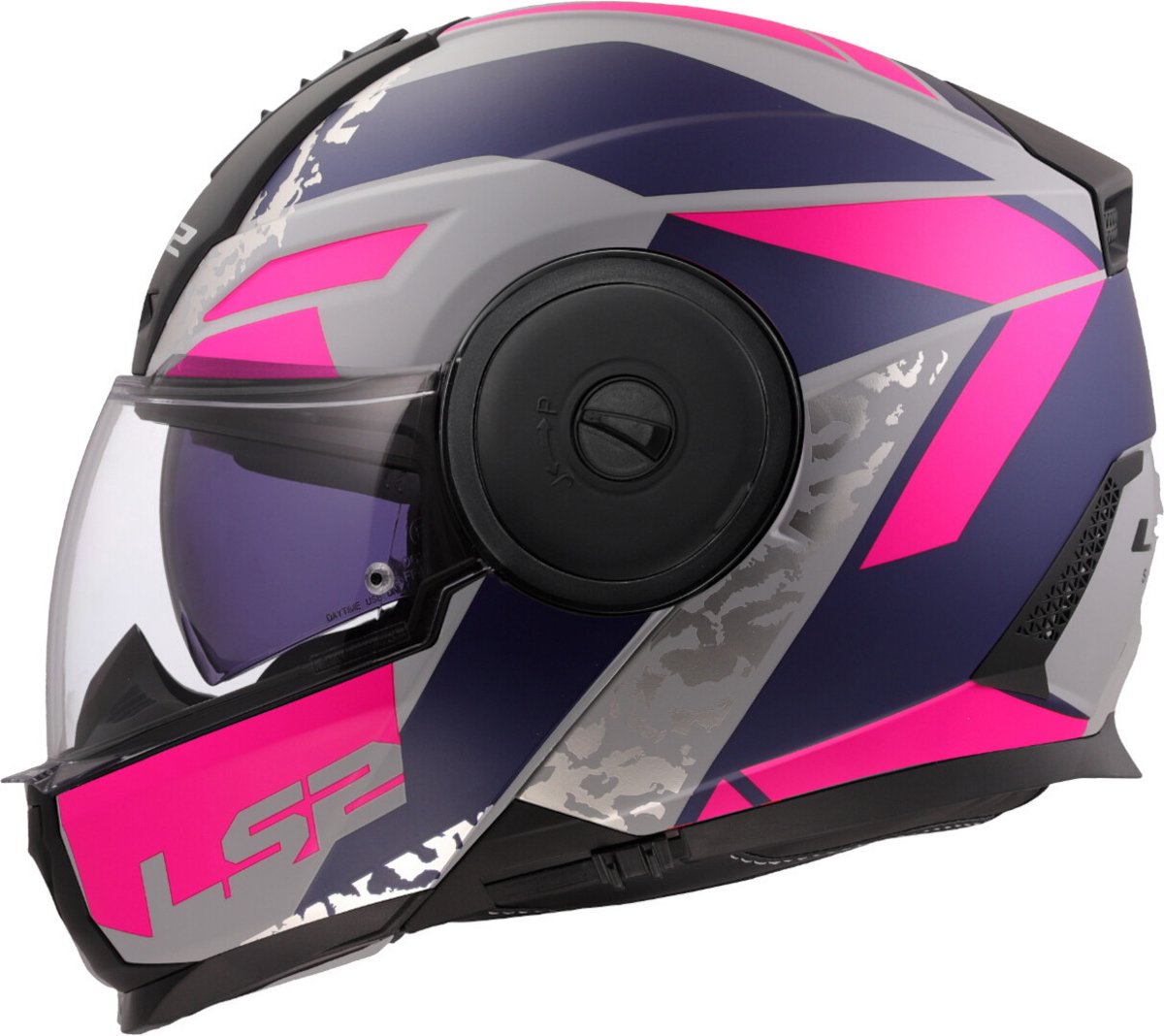 LS2 Helm Scope II Oxyd FF902 mat grijs / fluor roze maat L