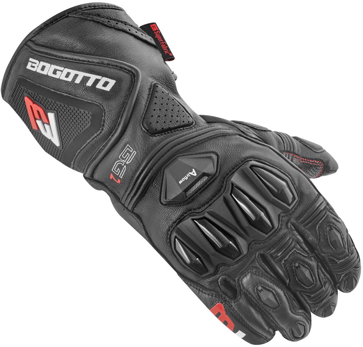Bogotto Monza Geperforeerde Zwart Handschoenen - Handschoen