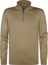 Petrol Industries - Heren Gebreide Half-Zip Trui Lexington - Bruin - Maat L