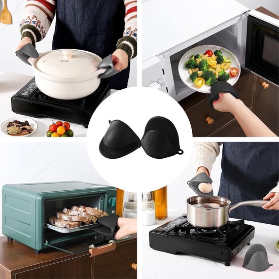 AUAUY 1 Paar Mini Siliconen Ovenwanten, Hittebestendige Pannenlappen Ovenknijphandschoenen Heteluchtfriteuse