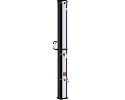 Vrijstaande Buiten Douche - Zwart & Zilver - Tuindouche - Sauna douche - 360° Zonne-energie Douchekop en Voetspoeluitloop - Temperatuurregeling tot 60°C - Met Deksel - 60L