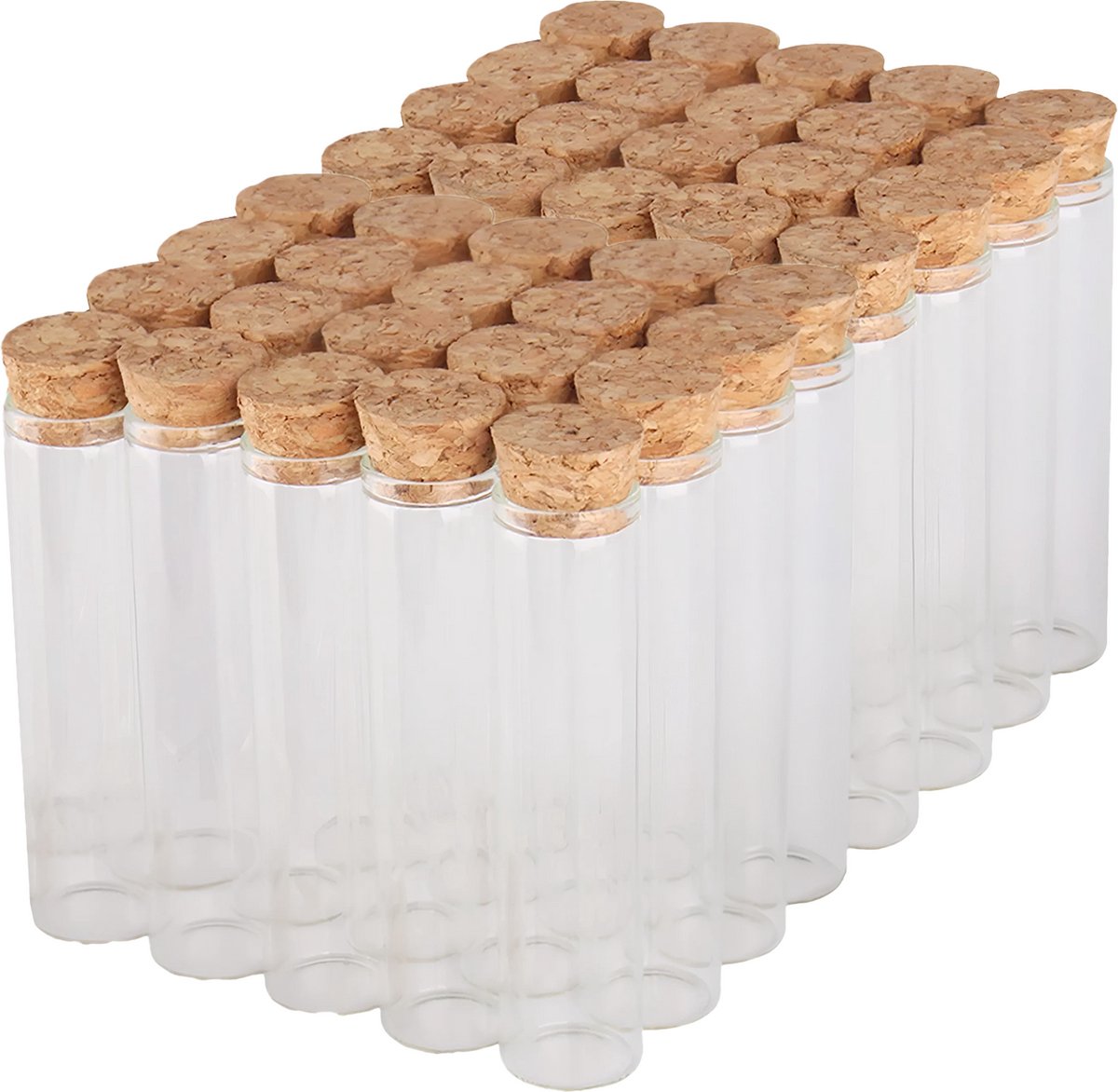 Dayshake Reageerbuisjes met kurk - 40 stuks - 12 cm x 3 cm - Flesjes - Proefbuisjes glas - Glazen Buisjes voor Doopsuiker