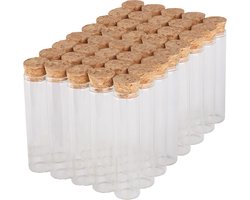 Dayshake Reageerbuisjes met kurk - 40 stuks - 12 cm x 3 cm - Flesjes - Proefbuisjes glas - Glazen Buisjes voor Doopsuiker