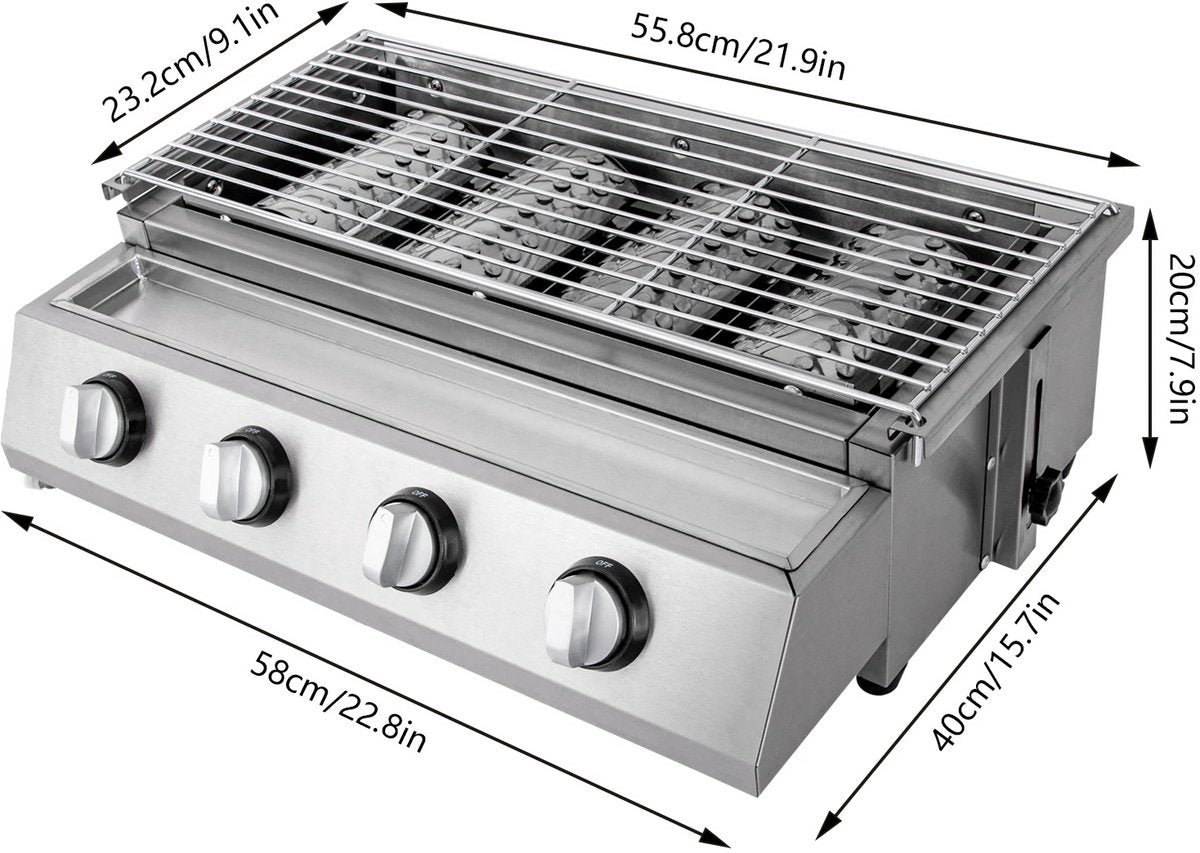 Gas bbq - buitenkeuken - RVS - Barbecue - barbeque - barbecues - gas - familie - eten gezelligheid – foto 6