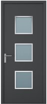 Bol.com Vente-unique Voordeur van aluminium H218 x L96 cm antraciet - Rechts openslaand - ROSILVA aanbieding