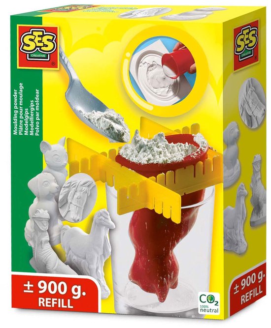 SES - Gips - 900 gram - Gieten en schilderen - Modelgips - sneldrogend - gips gieten - Gips poeder - navulling gips - 3x 300 gram