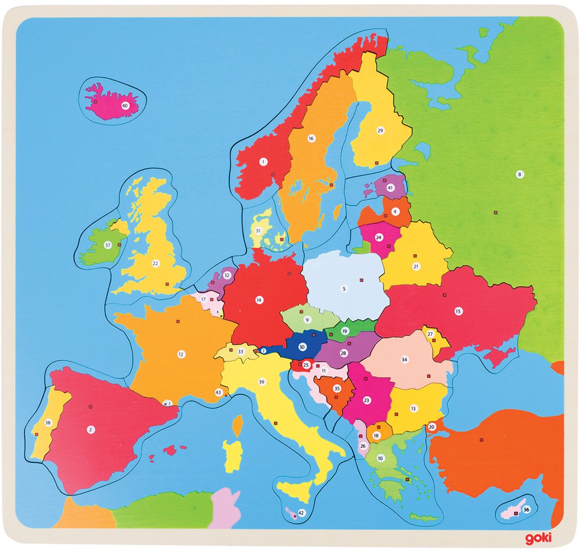 Goki houten puzzel Europa - 35 stukjes