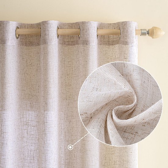 Softalker Stores Gordijnen met Ruchetape Set van 2 Doorzichtige Gordijnen met Ogen Transparante Gordijnen Sjaal Wit Gordijn Woonkamer 260 cm Lang Decoratief Gordijn voor Railstelsel