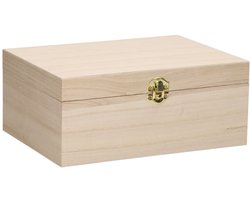 Houten kistje met deksel - A5 formaat - Paulownia - Voor sieraden