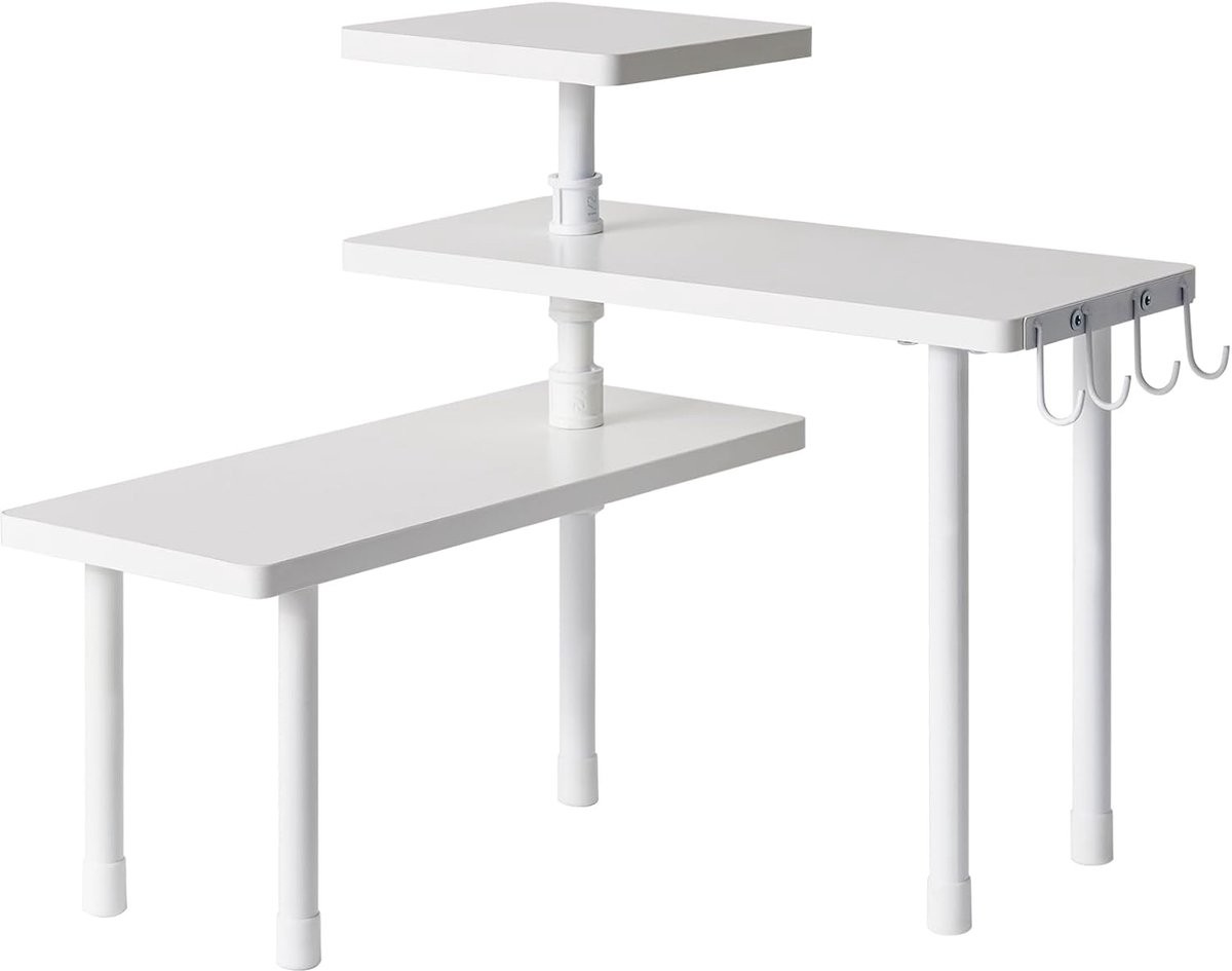 Hoekplank kruidenrek - ruimtebesparend - 3-laags - wit