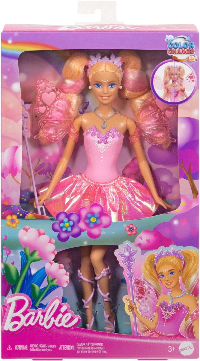Barbie Fantasie - Sprookjespop - Met van kleur veranderende vleugels en outfit — afbeelding 8