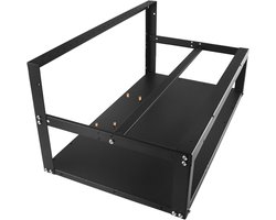 Mining Rig Frame voor 6 GPU's - Open Air PC case met Antistatische Strepen - Ondersteuning voor ATX, BTX, Flex, ITX en Micro ATX