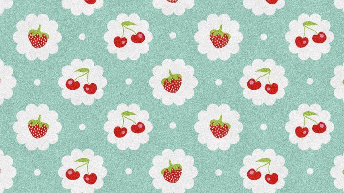 Kinder Vloerkleed Tapijt Mat kinderkamer Aardbei Kers - Wasbaar- Antislip - 115 x 65 cm