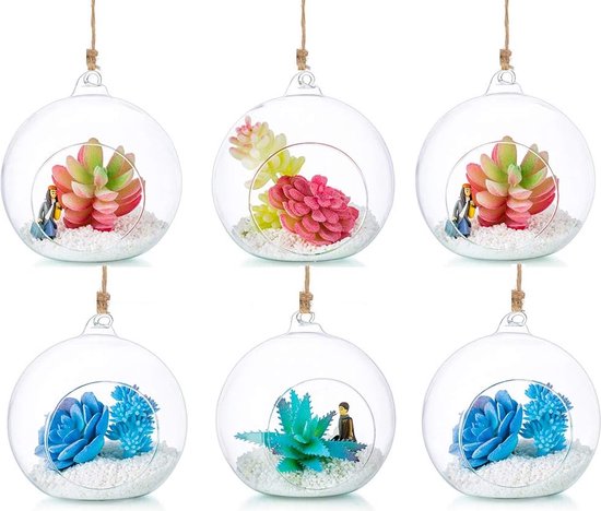 Hangende glazen bollen wereldbol plant terraria theelichthouder luchtplanten pot container voor thuis bruiloft decoratie (18, zonder 2 zijgaten Hangende glazen bollen wereldbol plant terraria theelichthouder luchtplanten pot container voor thuis bruiloft decoratie (18, zonder 2 zijgaten