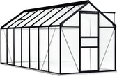 The Living Store Kweekkas - 190 x 430 x 132/202 cm - aluminium en polycarbonaat - 14.274 m³ inhoud - 8.17 m² grondoppervlakte
