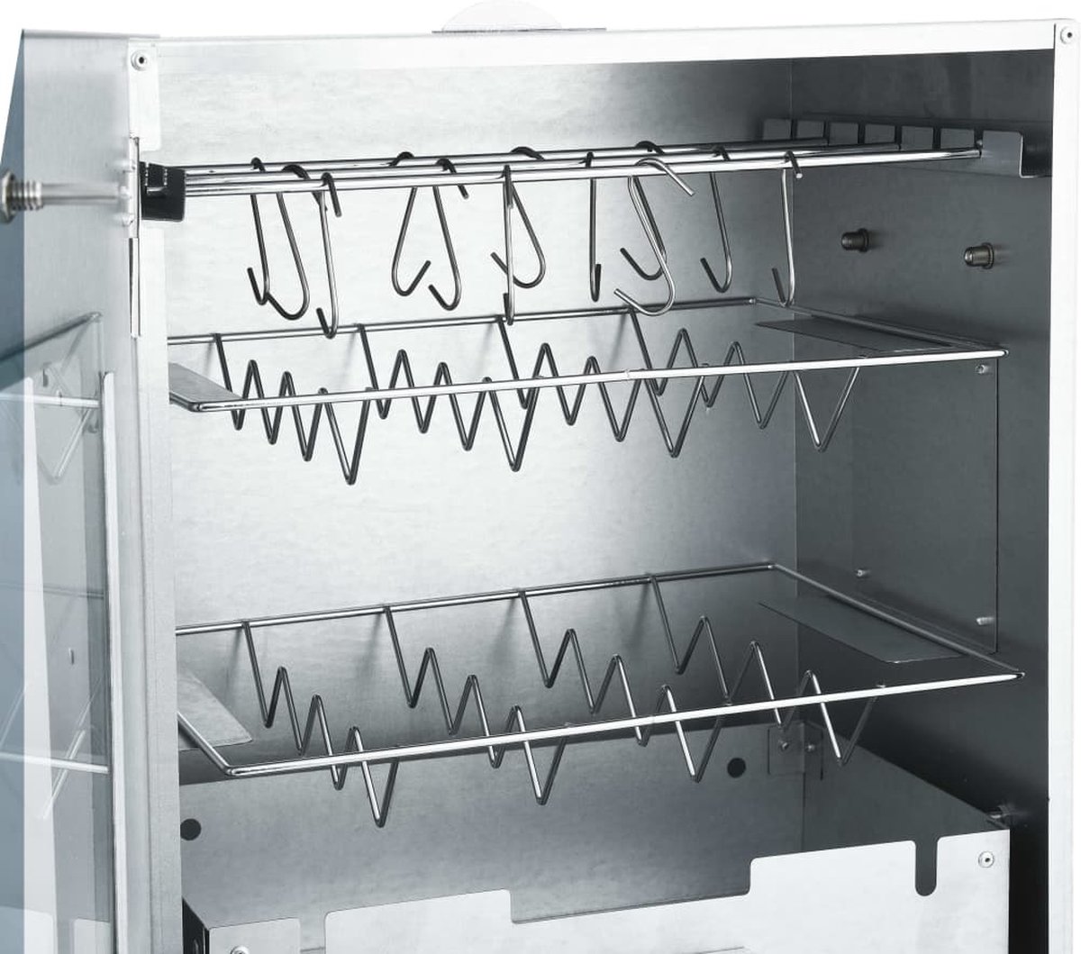 vidaXL - BBQ-rookoven - met - tafel - gegalvaniseerd - staal
