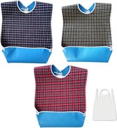 Lot De 5 Bavoirs Récupérateurs Bébé MiaMia - Imperméables, Lavables, Fermeture Velcro - Testés Oeko-Tex - Vert