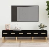 The Living Store Modern TV-meubel - zwart - 150 x 34.5 x 30 cm - hoogwaardig hout