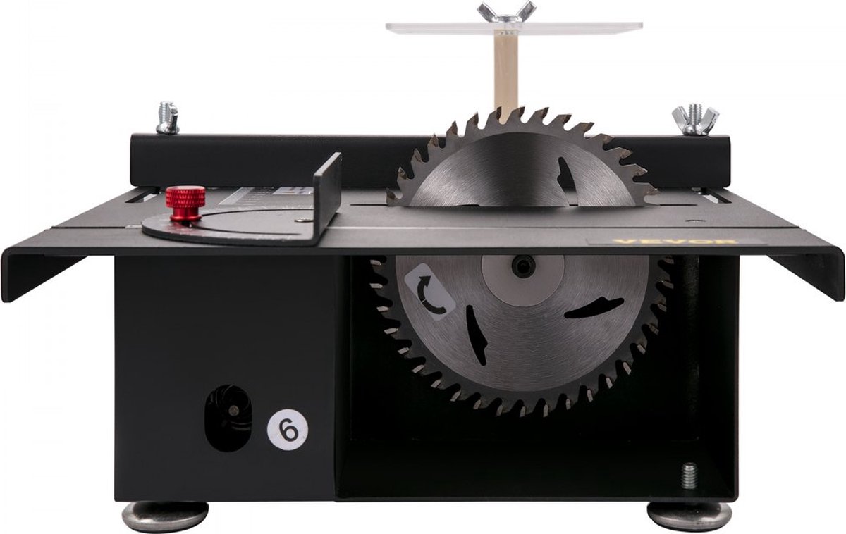 Mini-tafelzaag, 200 W, multifunctionele draagbare precisie-mini-tafelzaag, multifunctioneel zagen met slijpen en polijsten, 4 messen, hefzaagsnede 0,1-35 mm
