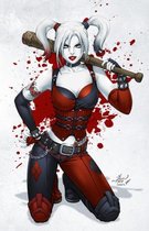 Harley Quinn - Diamond Painting - 50x40 - ronde steentjes