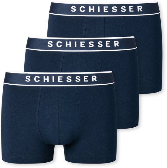 SCHIESSER 95/5 shorts (3-pack) - donkerblauw - Maat: M