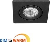 Ledmatters - Inbouwspot Zwart - Dimbaar - 5 watt - 450 Lumen - 1800-2700 Kelvin - Dim to Warm - IP65 Badkamerverlichting