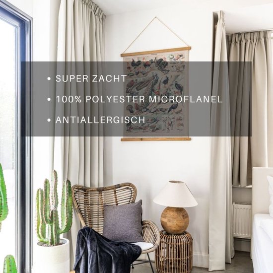 Tiseco Home Studio - Plaid COSY - microflanelle - 220 g/m² - 240x220 cm - Taupe