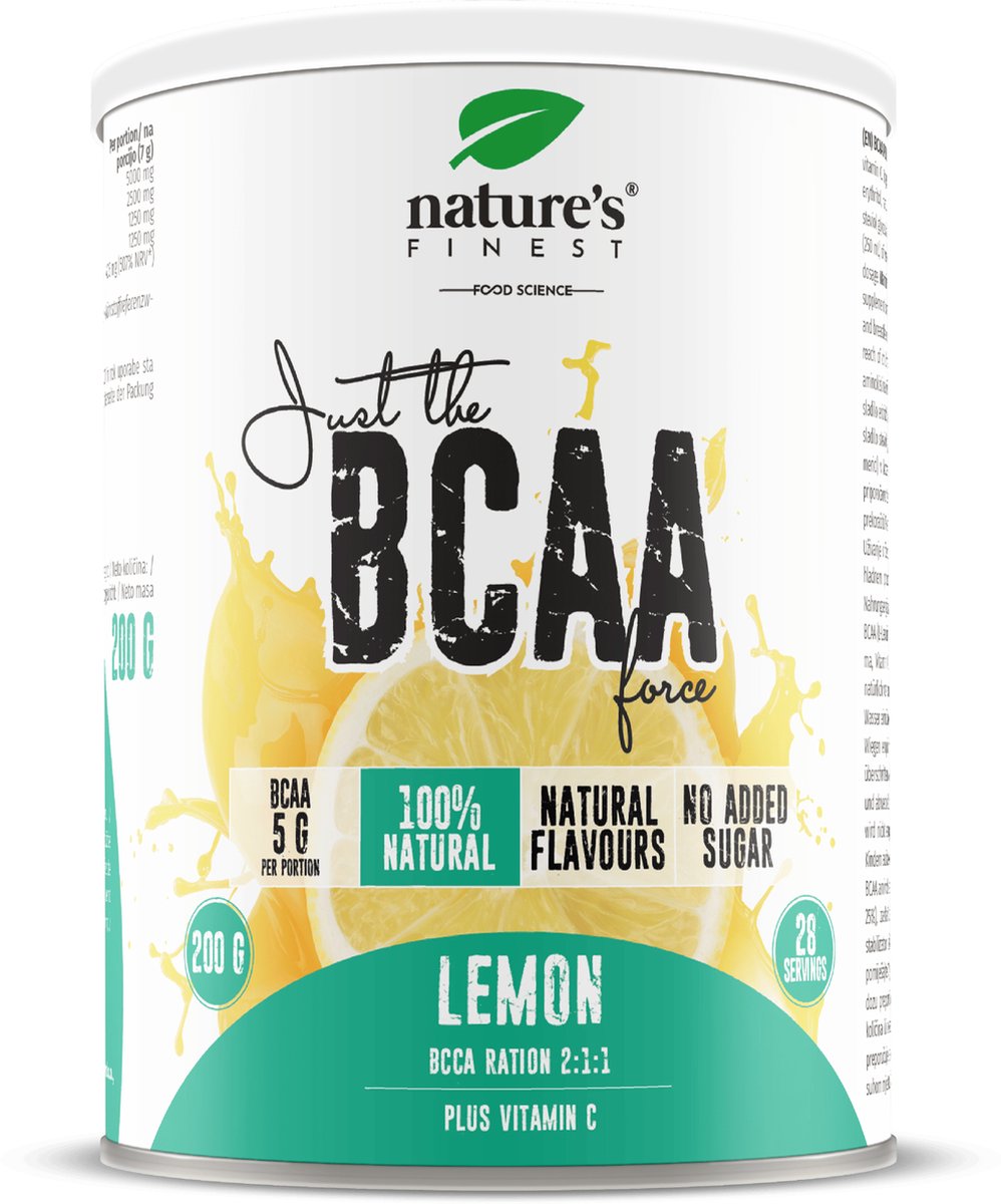 Goedkoopste Nature's Finest BCAA Power - BCAA 2 1 1 Poeder met L-Leucine, L-Isoleucine, L-Valine & Vitamine C - 5 g Pure BCAA's per Portie - Ondersteuning voor Spierherstel en Energie - Vegan, Suikervrij