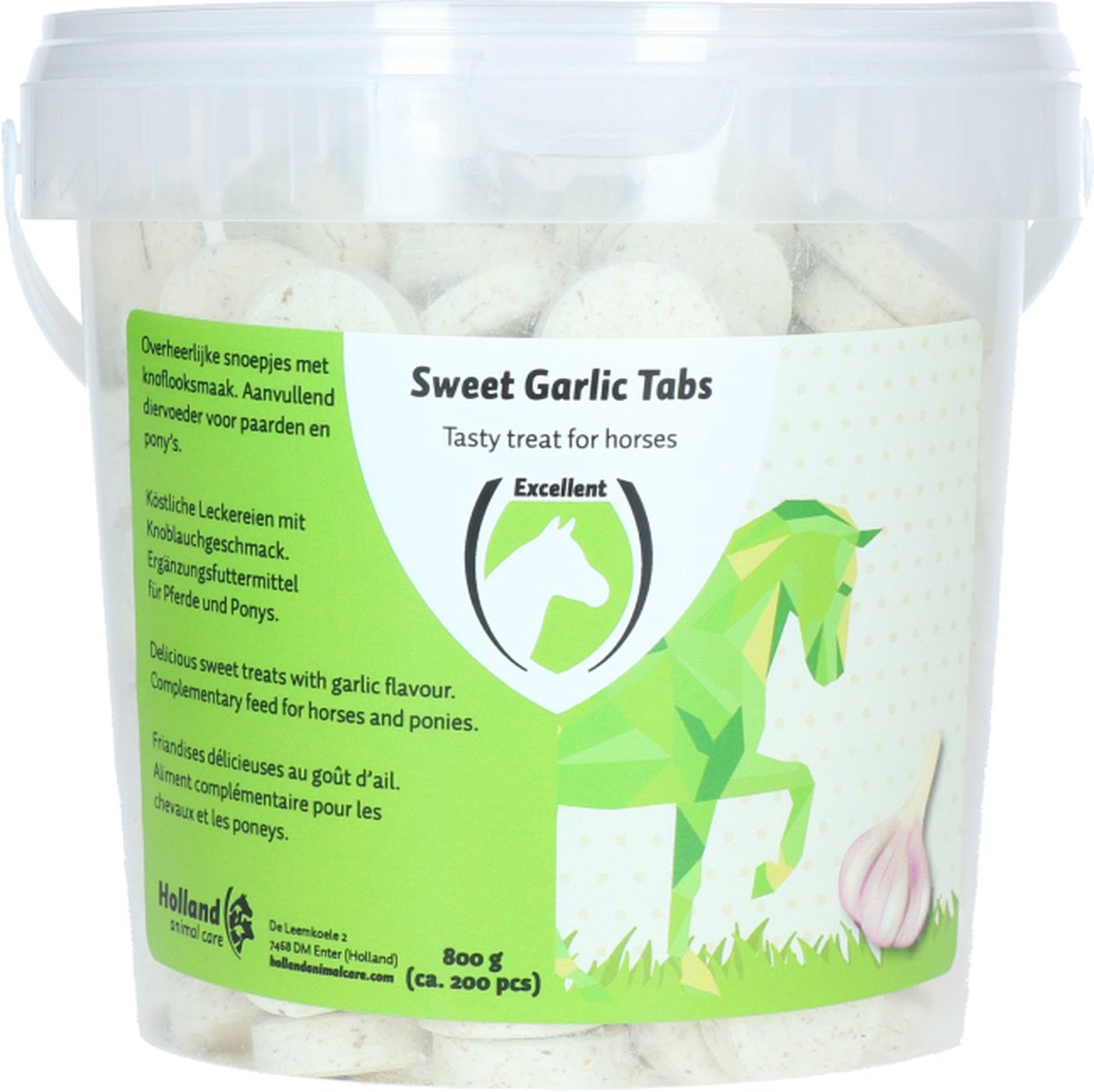 Excellent Sweet tabs knoflook – Paarden – 100 stuks- Aanvullend paardenvoer - Alle leeftijden