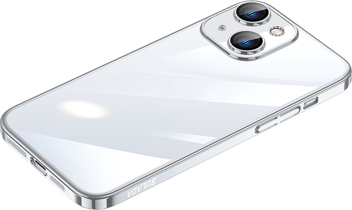 Sulada Shockshield backcase harde achterkant met lensbeschermer en schokbestendigheid voor iPhone 14 zilver