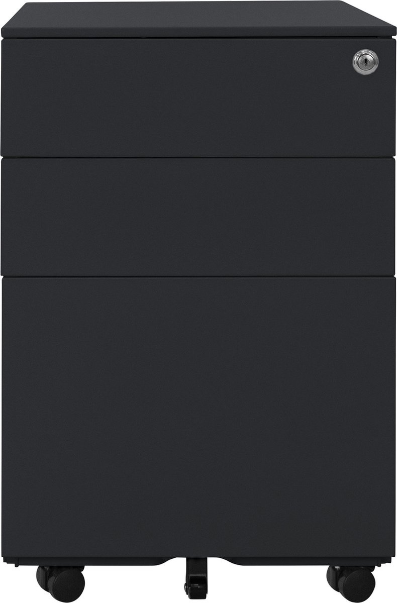 Caisson de Bureau VASAGLE - Rangement pour Dossiers Suspendus - Noir LCD22BV1 - Maison