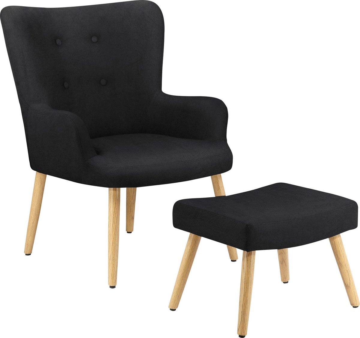 Notio Living Coco-Fauteuil - Zwart Microvezel