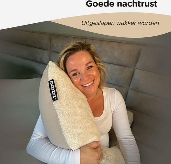 Snoozzz Voedingskussen Premium Kwaliteit - 185 cm – Microparel Vulling – Luxe Draagtas – Wasbare Hoes - Champagne