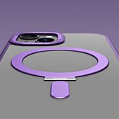 Hoesje Geschikt voor Apple iPhone 15 - Compatibel met MagSafe - Back Cover met Kickstand - Blauw