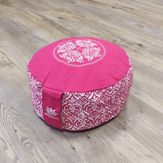 Om Namaste XL Design Meditatiekussen Zitkussen Rond - Roze met Wit - XL van Om Namaste — afbeelding 3