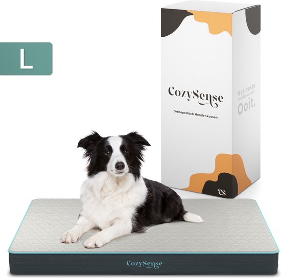 CozySense® - Orthopedisch Hondenkussen - Hondenkussen 90 x 55 cm - Ook Geschikt als Benchkussen & Hondenbed - Hondenkussen Bank - Hondenmand - Traagschuim - Waterdicht - Wasbare Hoes - Maat L