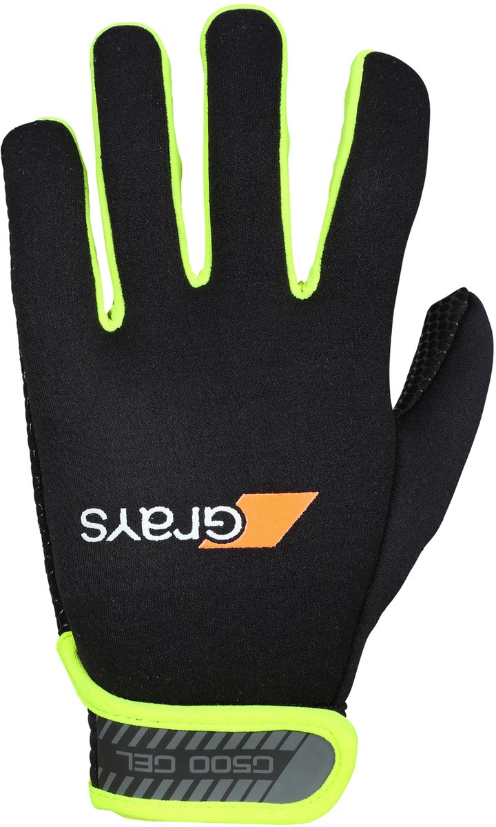 Grays hockeyhandschoenen G500 Gel Glove (Pair) Zwart / Fluo Geel - maat Small