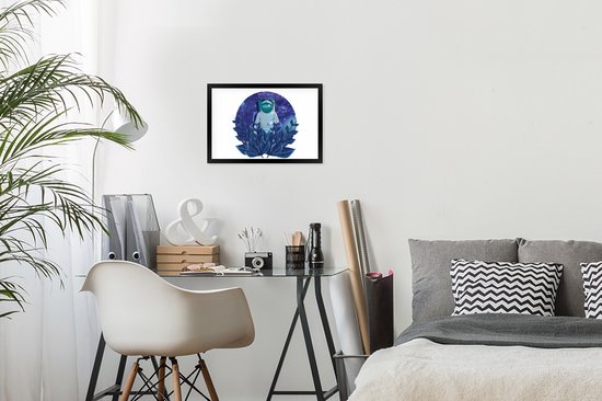Photo encadrée - Illustration pour enfants d'un astronaute parmi les étoiles cadre photo noir sans passe partout 30x20 cm - Affiche encadrée (Décoration murale salon / chambre)