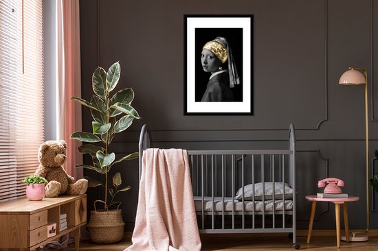 Fotolijst incl. Poster - Meisje met de parel - Johannes Vermeer - Goud - 60x90 cm - Posterlijst