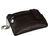 Massi Miliano Sleutel-etui/ Portemonnee Unisex Nappa Leer Donkerbruin - (RS-504-15) -11.5x1.5x8cm -