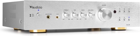Stereo versterker - Audizio AD220A - hifi versterker met Bluetooth - Subwoofer aansluiting - Zilver — afbeelding 3