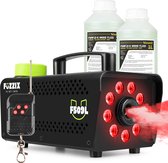 Machine à fumée Fuzzix F509L Party avec 9 LED RVB intégrées et 2 L de liquide à fumée - noir