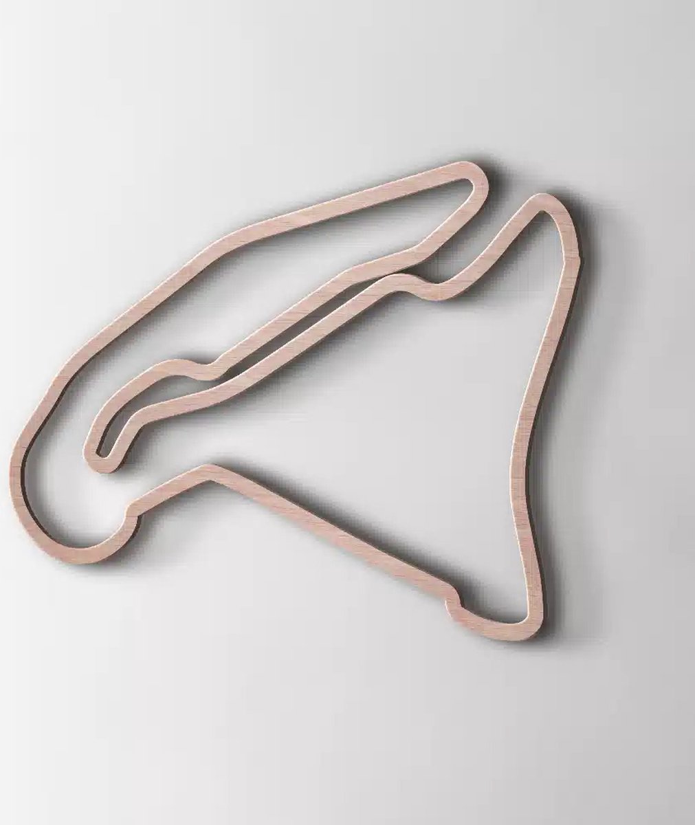 F1 Houten Circuit Magny Cours Frankrijk - Houten Berkenmultiplex Wanddecoratie - 60 cm breed