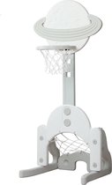 Basketbalstandaard Ruimte - Planeet Wit met goaltje, golfstick en 3 ballen - Peuter - Kleuter - Speelgoed - Cadeau - Sinterklaas - Verjaardag